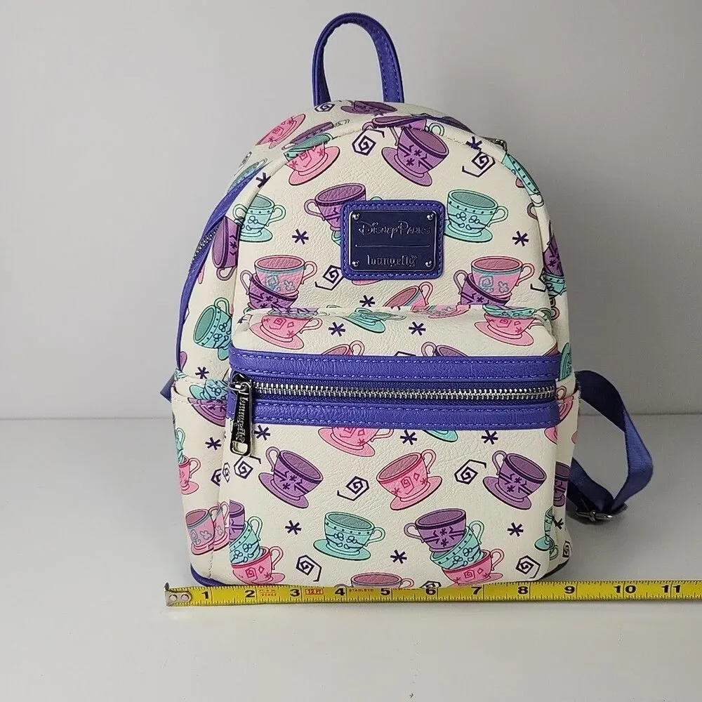 Disney Parks Loungefly Alice in Wonderland Mad Tea Party Teacups Mini Backpack - Picture 11 of 12